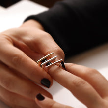 Load image into Gallery viewer, Rectangle Bar Ring, 14K Gold Ring, Handmade Jewelry, Geometric, Gift for Her, Mother's Day, Minimalist Accessory, Gold Stacking Ring