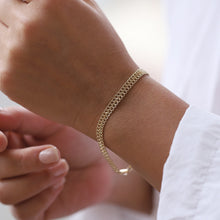 Load image into Gallery viewer, 14K Gold 4.8mm Double Curb Chain Bracelet, Thin Vienna Chain Bracelet, Armoured Chain, Everyday Gold Jewelry, Minimal Jewelry, Stacking