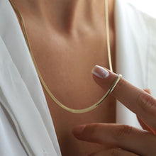Load image into Gallery viewer, 14K Gold Snake Chain Necklace, Italian Herringbone Chain, Gold Layering Chain, Gift for Her, Classic Gold Chain, Real Gold Jewelry, 2.5mm