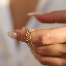 Load image into Gallery viewer, 14K Gold Vienna Chain Ring, Double Chain Ring, Everyday Jewelry, Mother's Day, Birthday Gift, Simple Gold Ring, Gift for Her, Rose Gold Ring