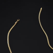 Load image into Gallery viewer, 14K Gold Snake Chain Necklace, Italian Herringbone Chain, Gold Layering Chain, Gift for Her, Classic Gold Chain, Real Gold Jewelry, 2.5mm