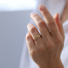 Load image into Gallery viewer, Double Infinity Ring, Dainty Gold Ring, Gift for Her, Valentine's Day, Eternity Ring, Minimal Gold Jewelry, Stacking Ring, Anniversary Gift