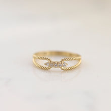 Load image into Gallery viewer, Double Stranded Diamond Ring, Minimal Stacking Ring, Thin Gold Ring, Rose Gold, Promise Ring, Everyday Jewelry, Mother's Day, Birthday Gift
