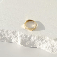 Load image into Gallery viewer, Gold Prism Ring, Argyle Ring, 14K Gold Ring, Minimalist Fine Jewelry, Gift for Her, Unique Wedding Ring, Thick Gold Band Ring, 4.4mm Band