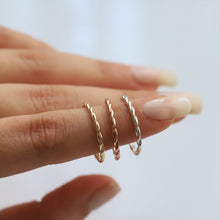 Load image into Gallery viewer, 14K Gold Twist Ring, Gold Stacking Ring, Braided Ring, Dainty Everyday Jewelry, Minimalist Wedding Band, Gift for Her, Anniversary Gift