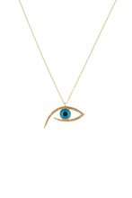 Load image into Gallery viewer, Hammered Effect Evil Eye Pendant Necklace
