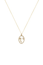 Load image into Gallery viewer, Gold Mask Pendant Necklace
