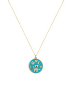 Load image into Gallery viewer, Turquoise Bohemian Medallion Necklace