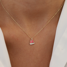 Load image into Gallery viewer, Pink Sailboat Pendant