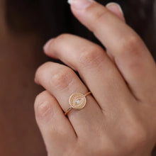 Load image into Gallery viewer, Diamond Evil Eye Signet Ring