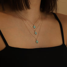 Load image into Gallery viewer, Green Enamel Four-Leaf Gold Clover Necklace