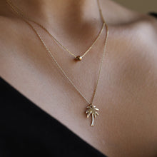 Load image into Gallery viewer, Palm Tree Double Pendant Chain Necklace