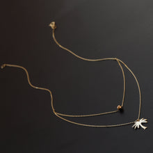 Load image into Gallery viewer, Palm Tree Double Pendant Chain Necklace