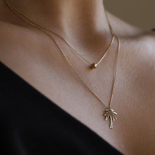 Load image into Gallery viewer, Palm Tree Double Pendant Chain Necklace