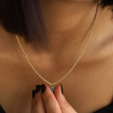 Load image into Gallery viewer, Mini Evil Eye Pendant on Rope Chain