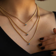 Load image into Gallery viewer, Mini Evil Eye Pendant on Rope Chain