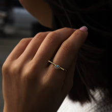 Load image into Gallery viewer, Turquoise Evil Eye Bar Ring
