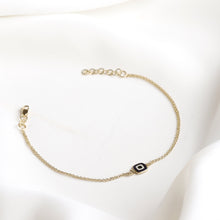Load image into Gallery viewer, Mini Square Enamel Evil Eye Bracelet