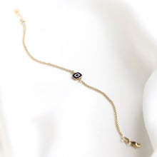 Load image into Gallery viewer, Mini Square Enamel Evil Eye Bracelet