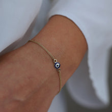 Load image into Gallery viewer, Mini Round Enamel Evil Eye Bracelet
