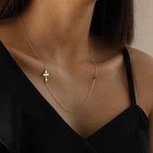 Load image into Gallery viewer, Cross & Evil Eye Minimalist Necklace