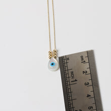 Load image into Gallery viewer, Evil Eye Mother of Pearl Minimalist Dorica Necklace