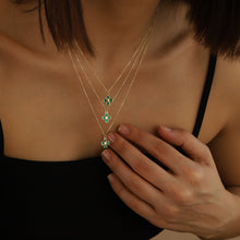 Load image into Gallery viewer, Green Enamel Four-Leaf Gold Clover Necklace