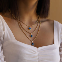 Load image into Gallery viewer, Large Evil Eye Rope Chain Necklace