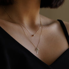 Load image into Gallery viewer, Palm Tree Double Pendant Chain Necklace