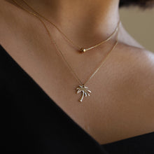 Load image into Gallery viewer, Palm Tree Double Pendant Chain Necklace