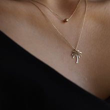Load image into Gallery viewer, Palm Tree Double Pendant Chain Necklace