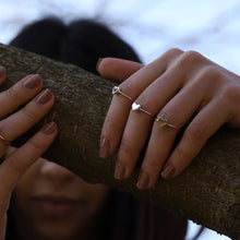 Load image into Gallery viewer, Solitaire Heart Stackable Ring (medium size)