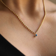 Load image into Gallery viewer, Mini Evil Eye Pendant on Rope Chain