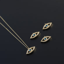Load image into Gallery viewer, Evil Eye Pendant with Pavé Zircon Diamonds