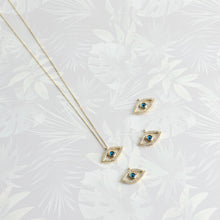 Load image into Gallery viewer, Evil Eye Pendant with Pavé Zircon Diamonds