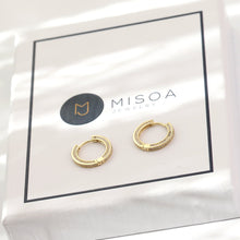 Load image into Gallery viewer, Mini Huggie Earrings with Cubic Zirconia