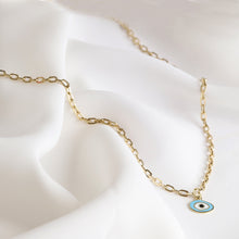 Load image into Gallery viewer, Forzatina Chain Necklace with Evil Eye Pendant