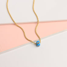 Load image into Gallery viewer, Evil Eye Gold Rope Chain Necklace