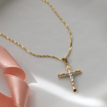 Load image into Gallery viewer, Cross Pendant Necklace on Singapore Chain