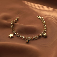 Load image into Gallery viewer, Rolo Chain Tri-Charm Bracelet