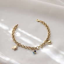 Load image into Gallery viewer, Rolo Chain Tri-Charm Bracelet