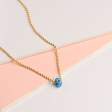 Load image into Gallery viewer, Evil Eye Gold Rope Chain Necklace