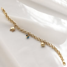 Load image into Gallery viewer, Rolo Chain Tri-Charm Bracelet