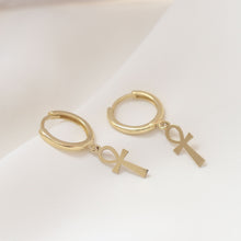 Load image into Gallery viewer, Ankh Drop Earrings