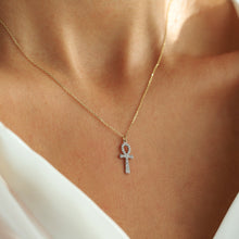 Load image into Gallery viewer, Mini Diamond Ankh Necklace