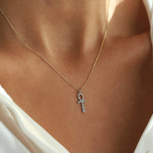 Load image into Gallery viewer, Mini Diamond Ankh Necklace
