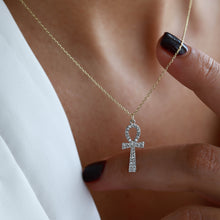 Load image into Gallery viewer, Large Diamond Ankh Necklace