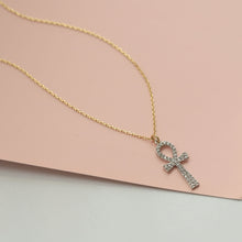Load image into Gallery viewer, Large Diamond Ankh Necklace