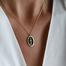 Load image into Gallery viewer, Gold Ankh Medallion Necklace