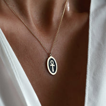 Load image into Gallery viewer, Gold Ankh Medallion Necklace